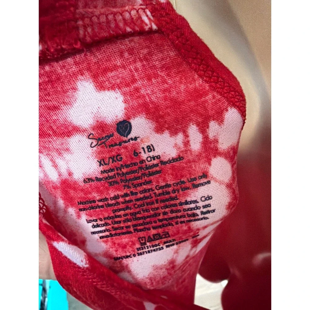 Secr Treasures Red Star Print Racerback Romper XL/XG 16-18 Sleeveless Loungewear